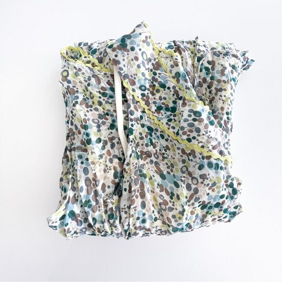 InWear Maxi Dress Sheer Ruffled Separate Lining RickRack Neck Detail Women's 12 - Picture 7 of 9